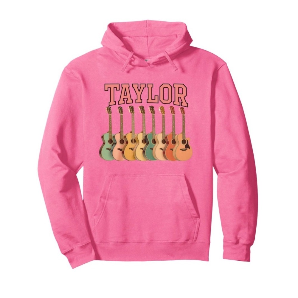 NWT‎ Pink Taylor Guitar Collegiate Pullover Hoodie Women's Large